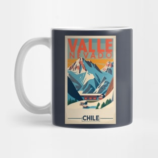 A Vintage Travel Art of Valle Nevado - Chile Mug